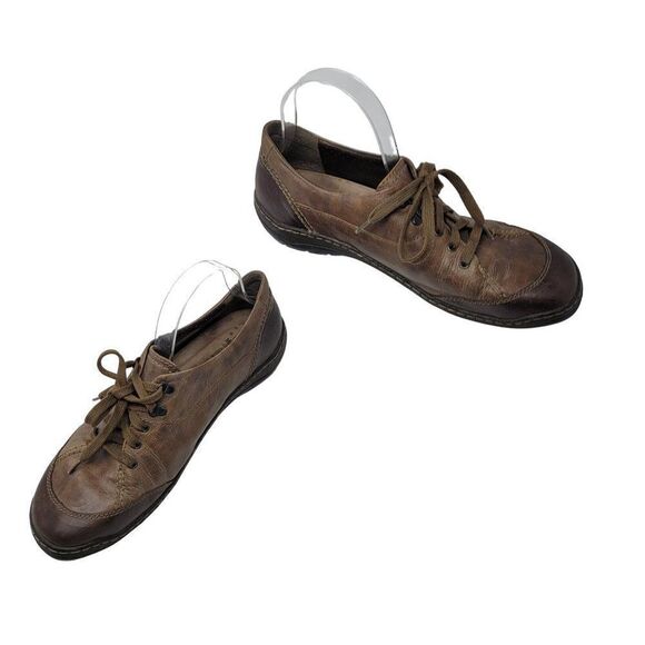 Mephisto Mobils Leather Air-Relax Lace Up Shoes 10 Brown Distressed Sneaker - Picture 1 of 10